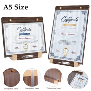 Walnut Wood Desktop Display Stand for Certificate